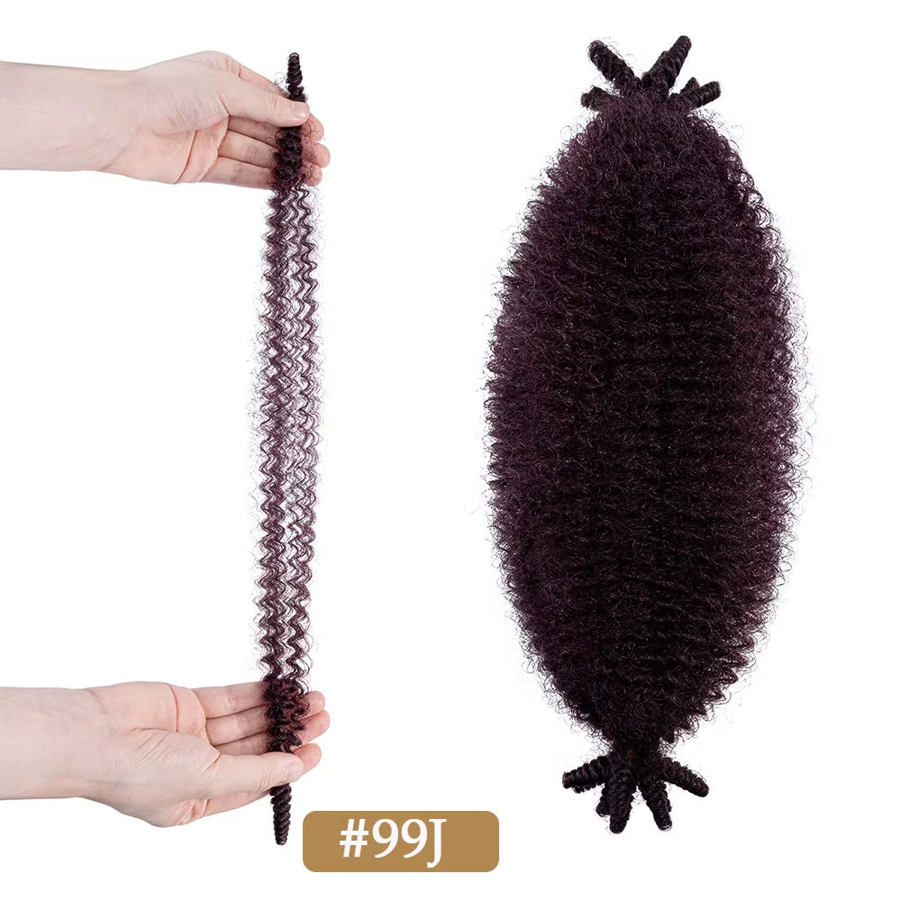 16 Inch Synthetic Crochet Braids Hair Marley Twist Braiding Hair Kinky Twist Hair Pre-Fluffed Spring Twist Hair Wrapping Hair