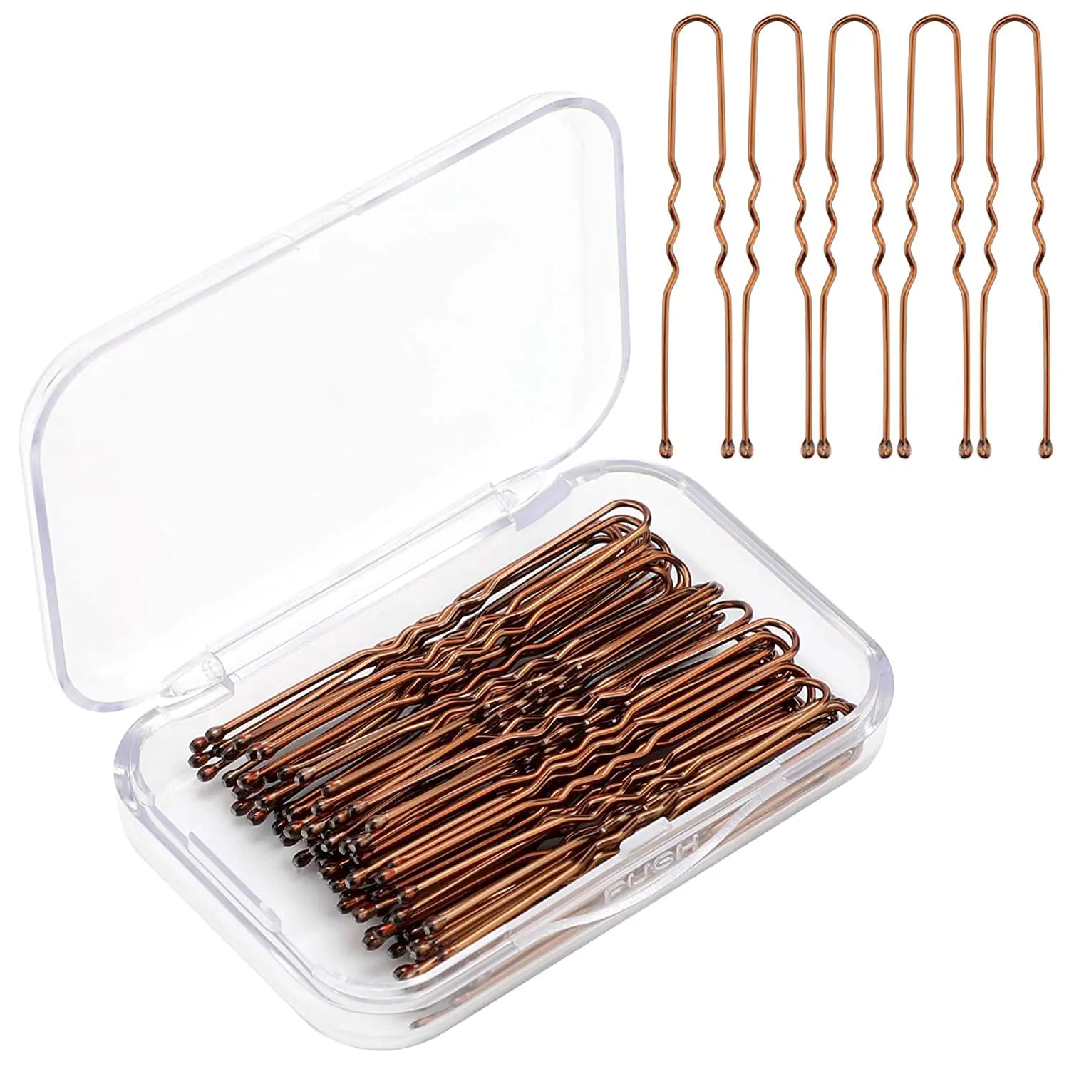 AIEX 50 Pieces U-Shaped Hair Pins  (Brown)