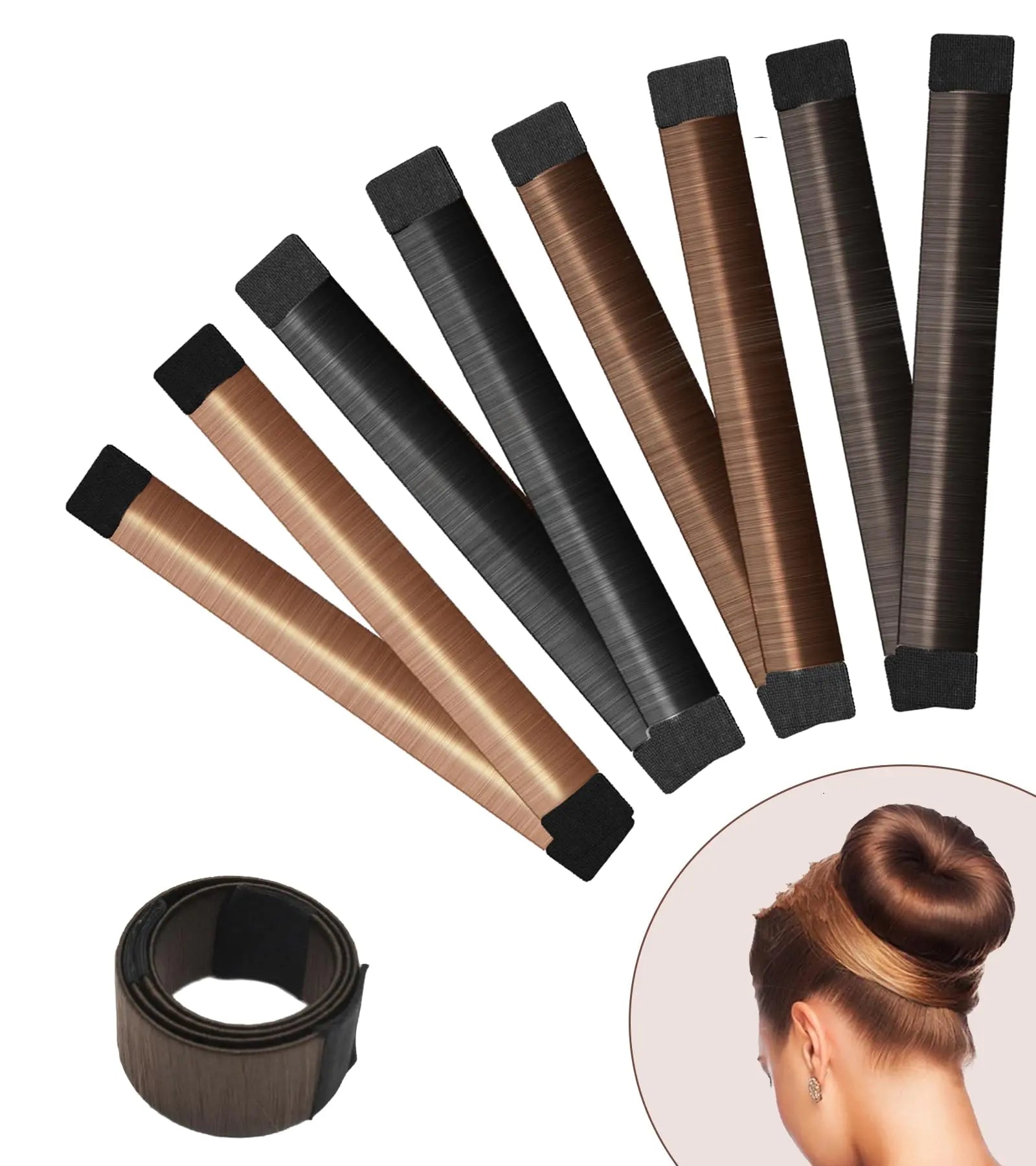 YANVIPERISK Hair Bun Maker 4 Pcs Magic Hair Donut
