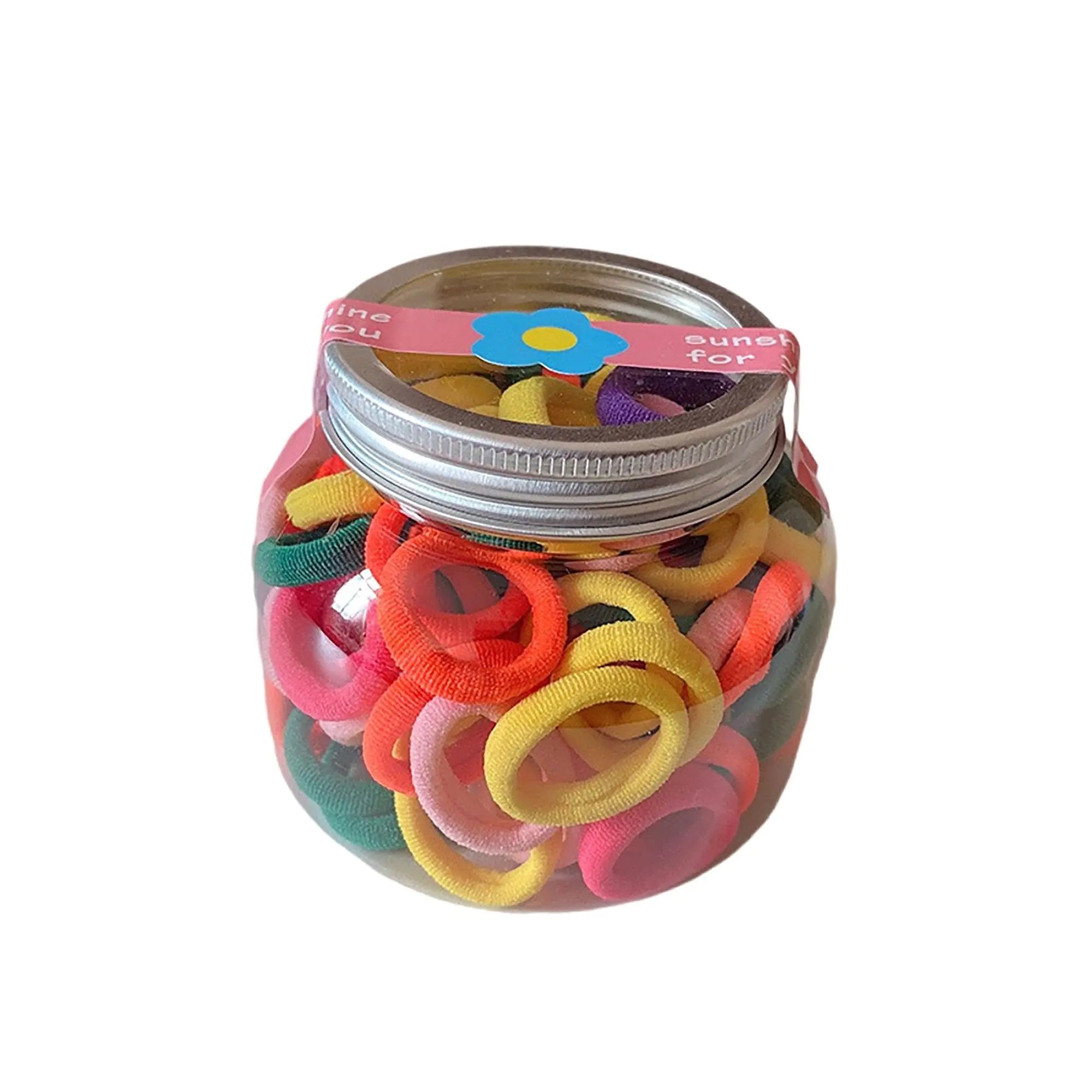 100 Pcs Canister Kids Mini Hair Ties