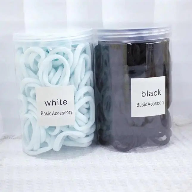Hair Ties - Seamless Cotton Hair Bands for Women and Girls Elastic Soft Ponytail Holders  (White)