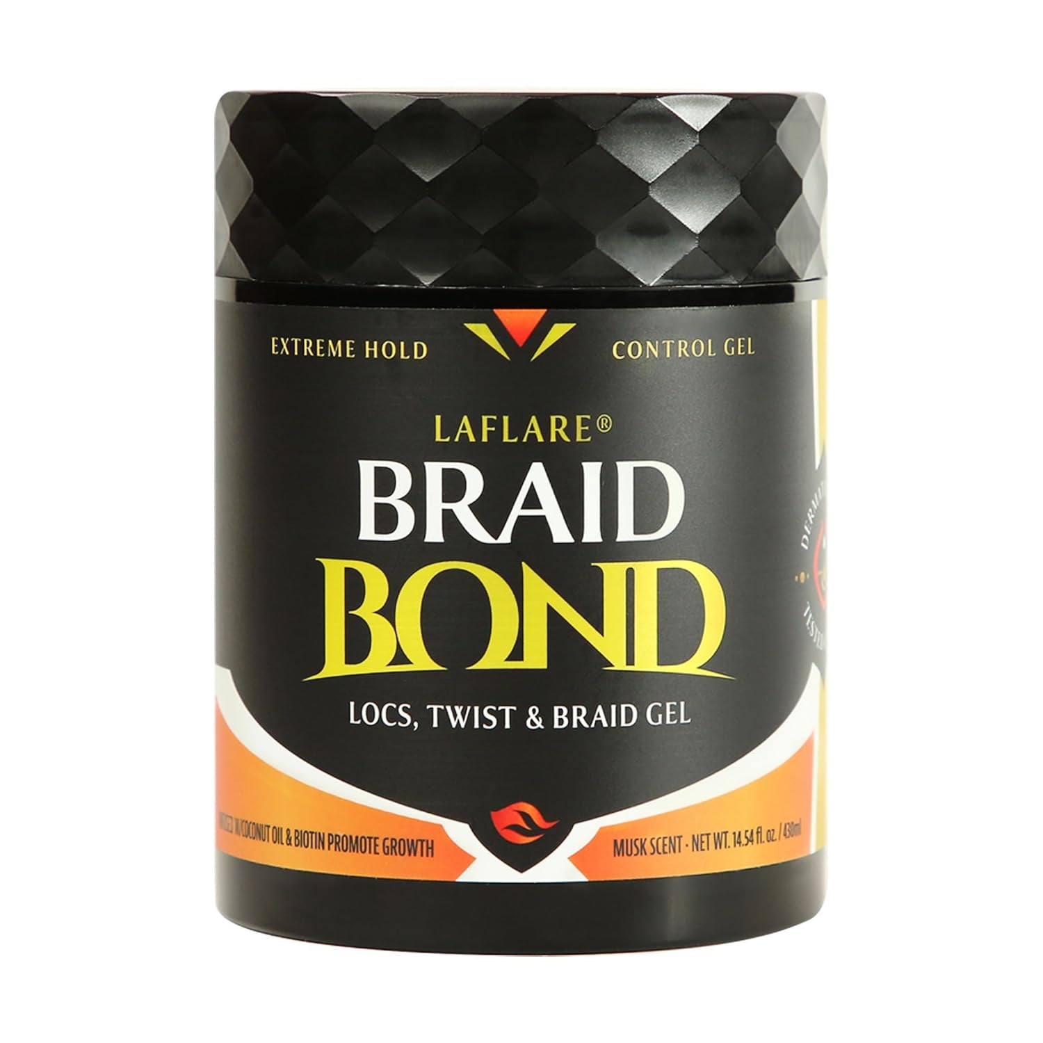 Braid Bond Gel Bulk 14.54 Oz. | Extreme Hold for Natural & Kids Hair, Vegan, Nourishing, Braiding Hair, Twist Hair. (Musk)
