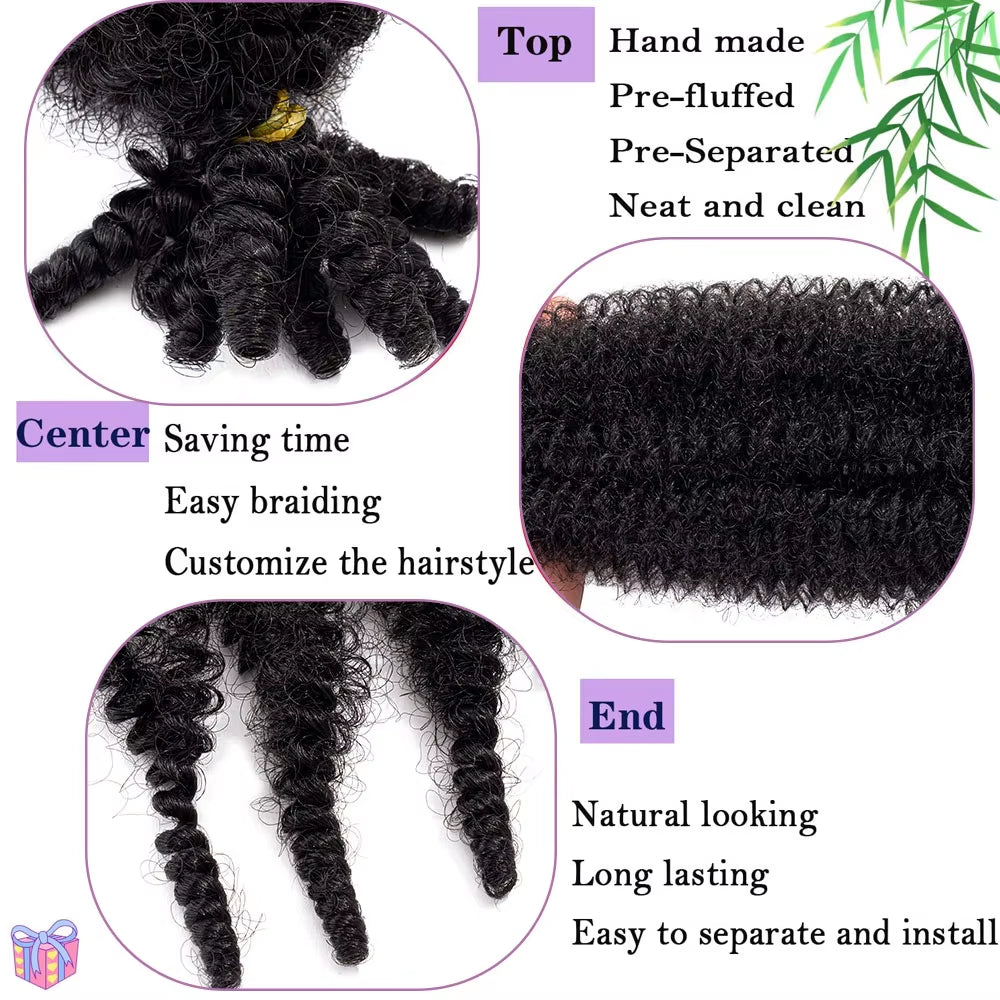 16 Inch Synthetic Crochet Braids Hair Marley Twist Braiding Hair Kinky Twist Hair Pre-Fluffed Spring Twist Hair Wrapping Hair